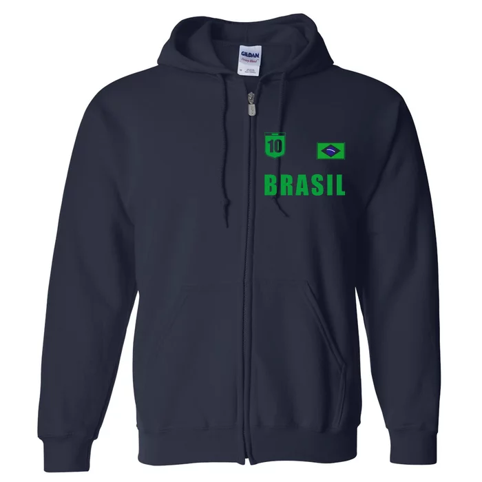 Brasil Yellow Brazil Full Zip Hoodie