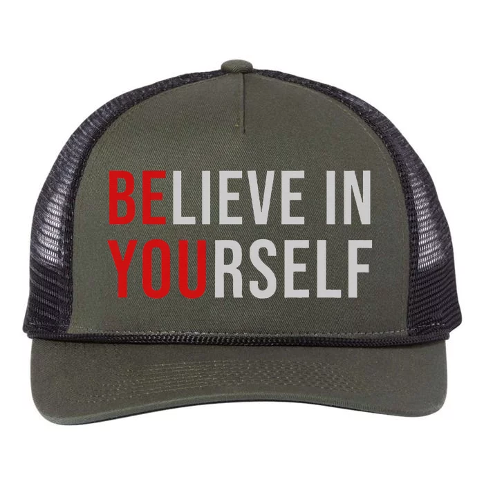 Be You Believe In Yourself Positive Quote Affirmation Retro Rope Trucker Hat Cap