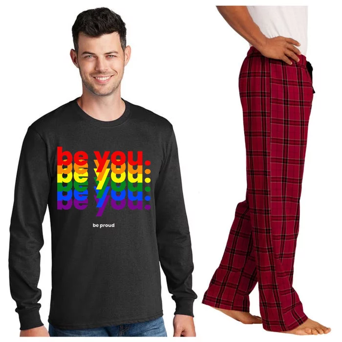 Be You Be Proud LGBTQ Pride Rainbow Lesbian Gay LGBT Ally Long Sleeve Pajama Set