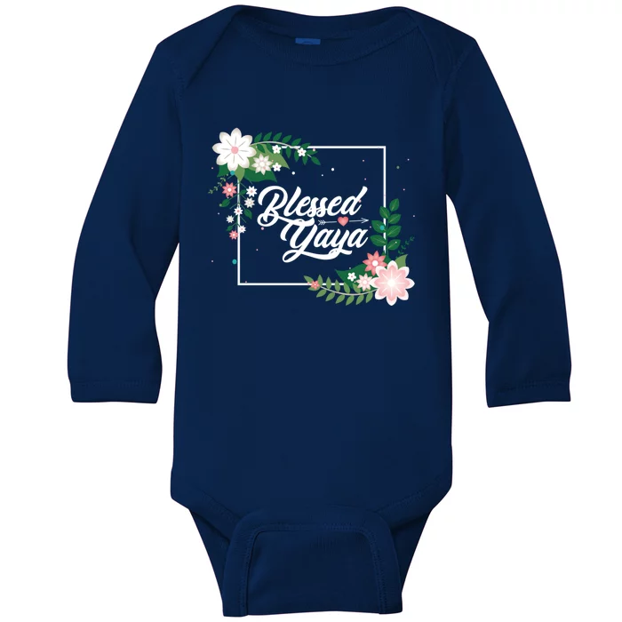 Blessed Yaya Blessed Grammy Blessed Grandma Grandmother Great Gift Baby Long Sleeve Bodysuit