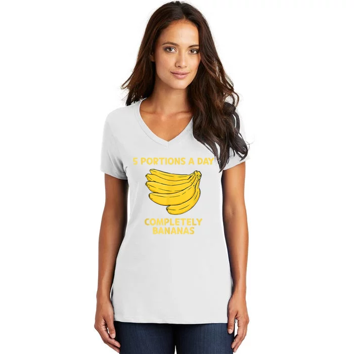 Banana Yellow Bunch Bananas Fruit Lover Women's V-Neck T-Shirt