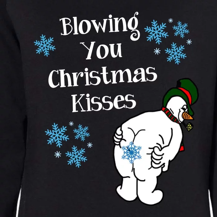 Blowing You Christmas Kisses Funny Snowman Womens California Wash Sweatshirt