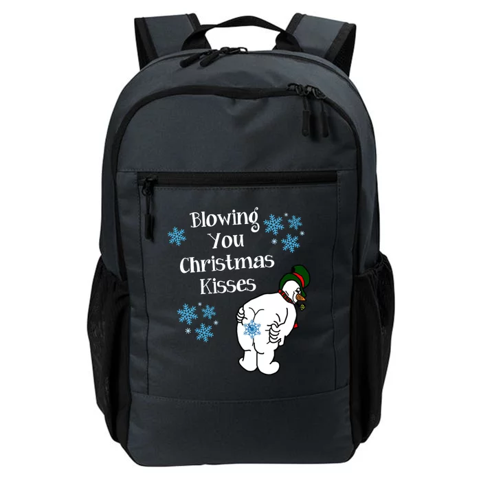 Blowing You Christmas Kisses Funny Snowman Daily Commute Backpack