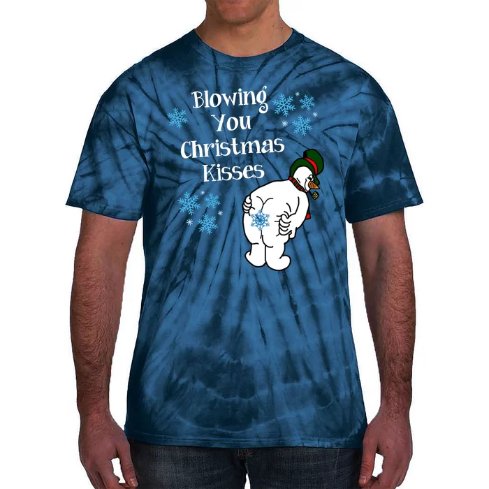 Blowing You Christmas Kisses Funny Snowman Tie-Dye T-Shirt