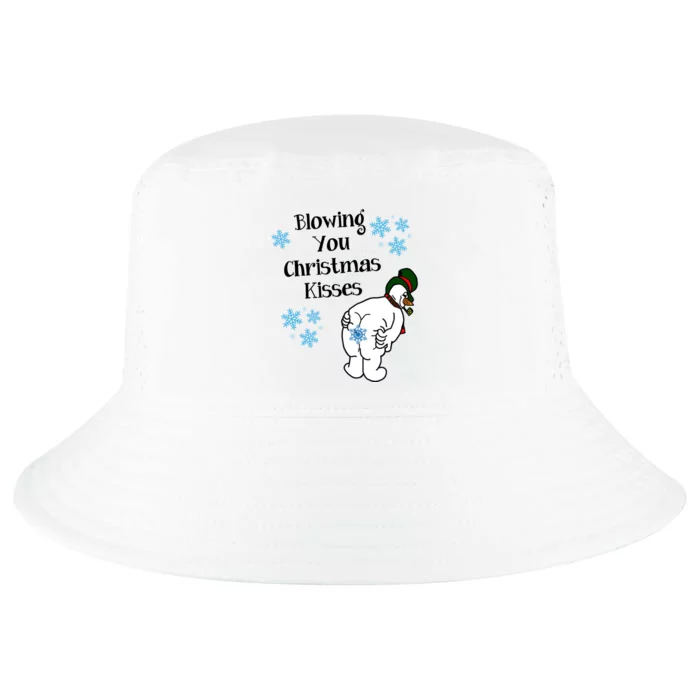 Blowing You Christmas Kisses Funny Snowman Cool Comfort Performance Bucket Hat