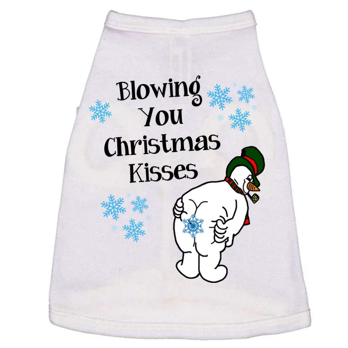 Blowing You Christmas Kisses Funny Snowman Doggie Tank