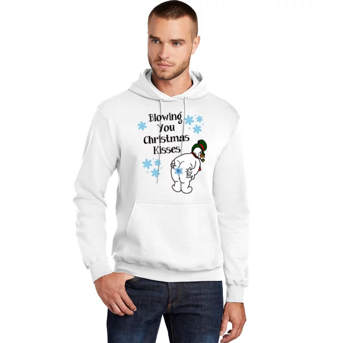 Blowing You Christmas Kisses Funny Snowman Hoodie