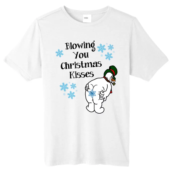 Blowing You Christmas Kisses Funny Snowman ChromaSoft Performance T-Shirt