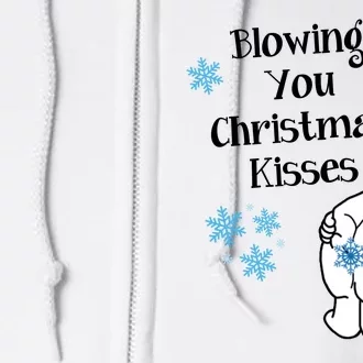 Blowing You Christmas Kisses Funny Snowman Full Zip Hoodie