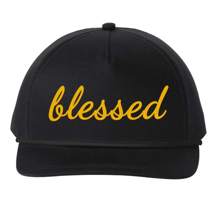 Blessed Yellow Christian Snapback Five-Panel Rope Hat