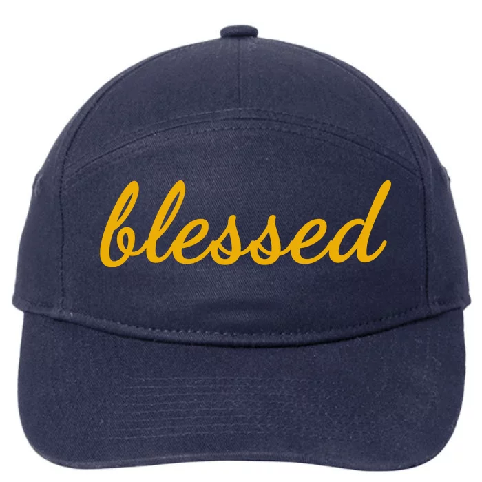 Blessed Yellow Christian 7-Panel Snapback Hat