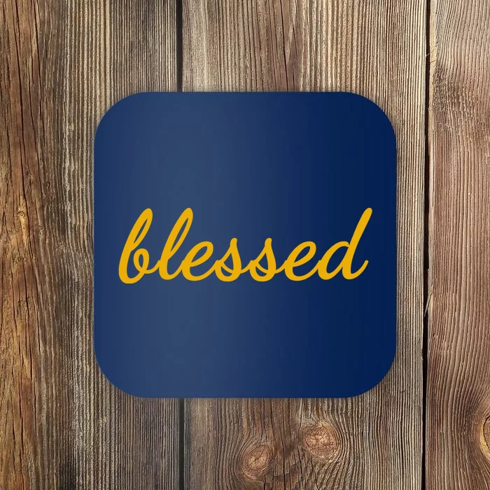 Blessed Yellow Christian Coaster