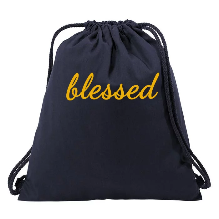 Blessed Yellow Christian Drawstring Bag