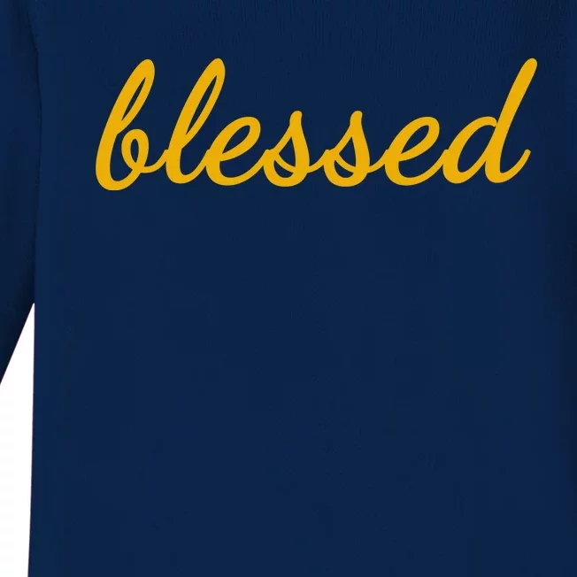 Blessed Yellow Christian Baby Long Sleeve Bodysuit