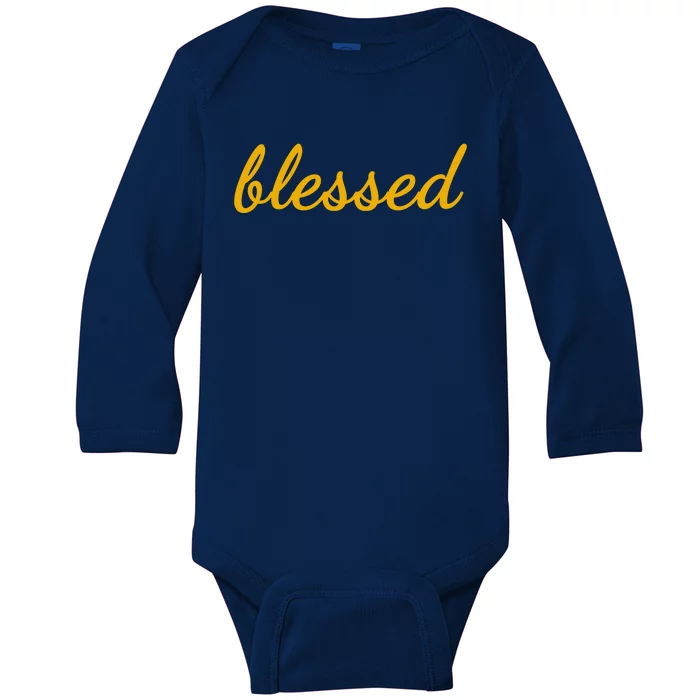 Blessed Yellow Christian Baby Long Sleeve Bodysuit