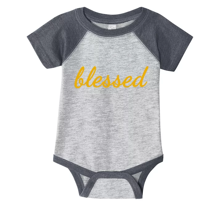 Blessed Yellow Christian Infant Baby Jersey Bodysuit