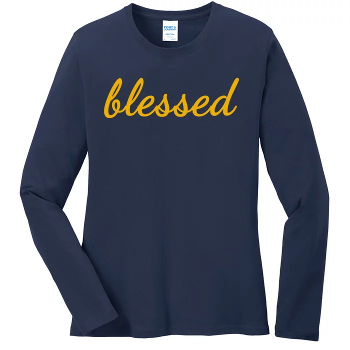 Blessed Yellow Christian Ladies Long Sleeve Shirt