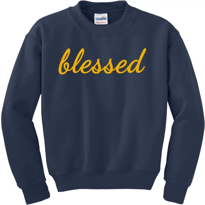 Blessed Yellow Christian Kids Sweatshirt