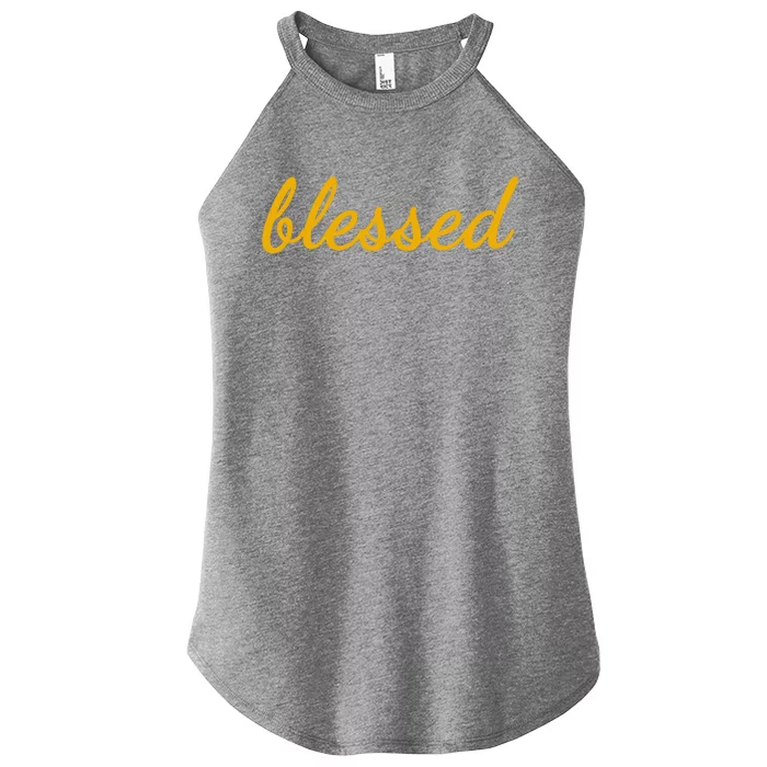 Blessed Yellow Christian Women’s Perfect Tri Rocker Tank