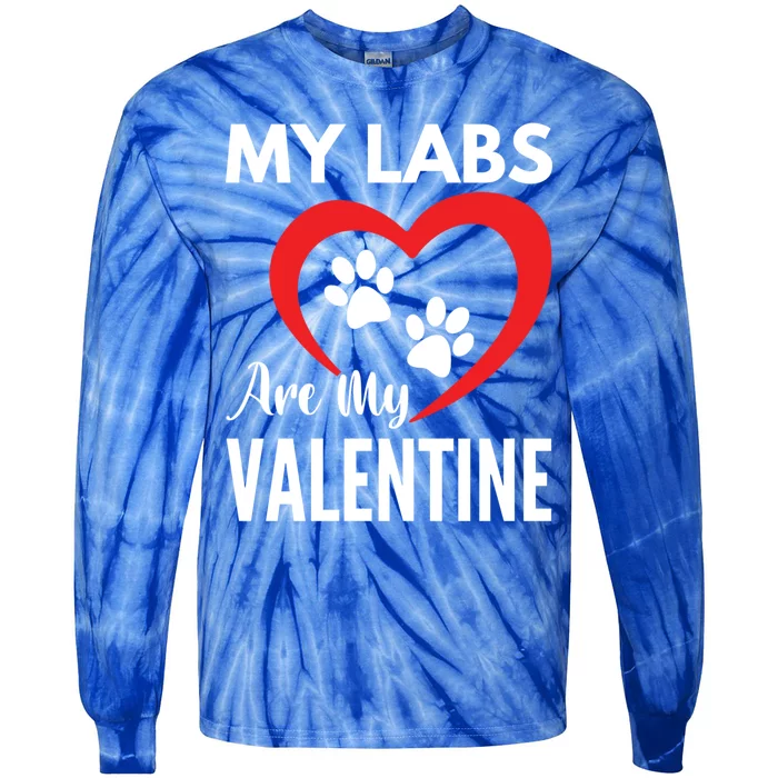 Black Yellow Chocolate Lab Are My Valentine's Day Labrador Gift Tie-Dye Long Sleeve Shirt