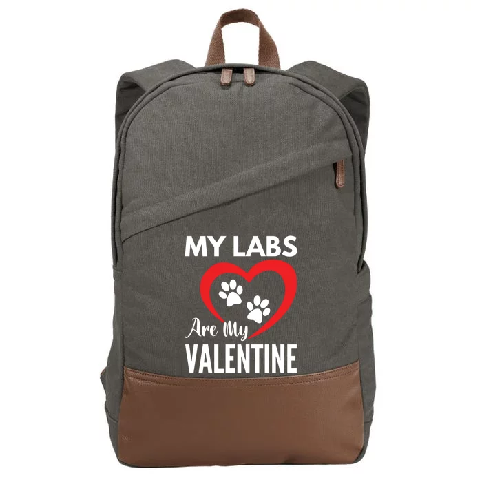 Black Yellow Chocolate Lab Are My Valentine's Day Labrador Gift Cotton Canvas Backpack