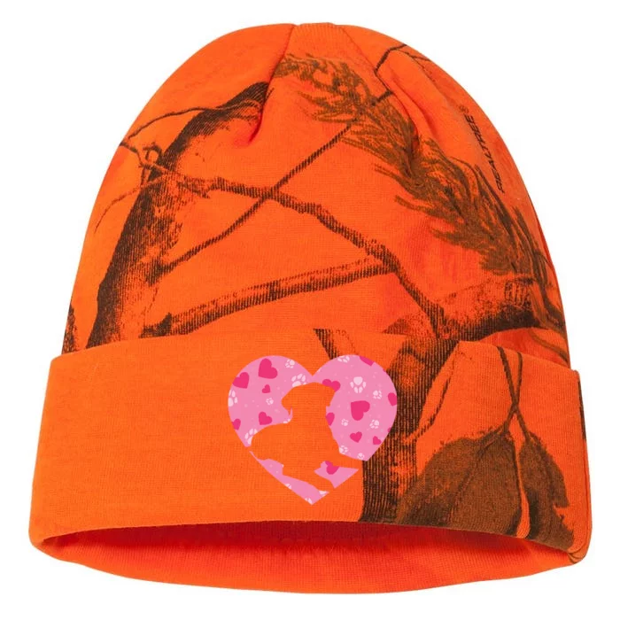 Black Yellow Chocolate Lab Heart Valentine's Day Labrador Gift Kati - 12in Camo Beanie