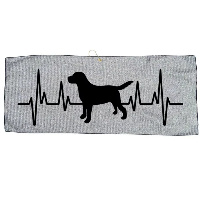 Black Yellow Chocolate Lab Heartbeat Valentine's Labrador Gift Large Microfiber Waffle Golf Towel