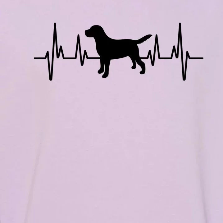 Black Yellow Chocolate Lab Heartbeat Valentine's Labrador Gift Garment-Dyed Sweatshirt