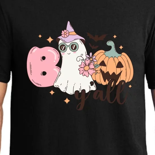 Boo Yall Cute Ghost Spooky Season Funny Halloween Costume Gift Pajama Set