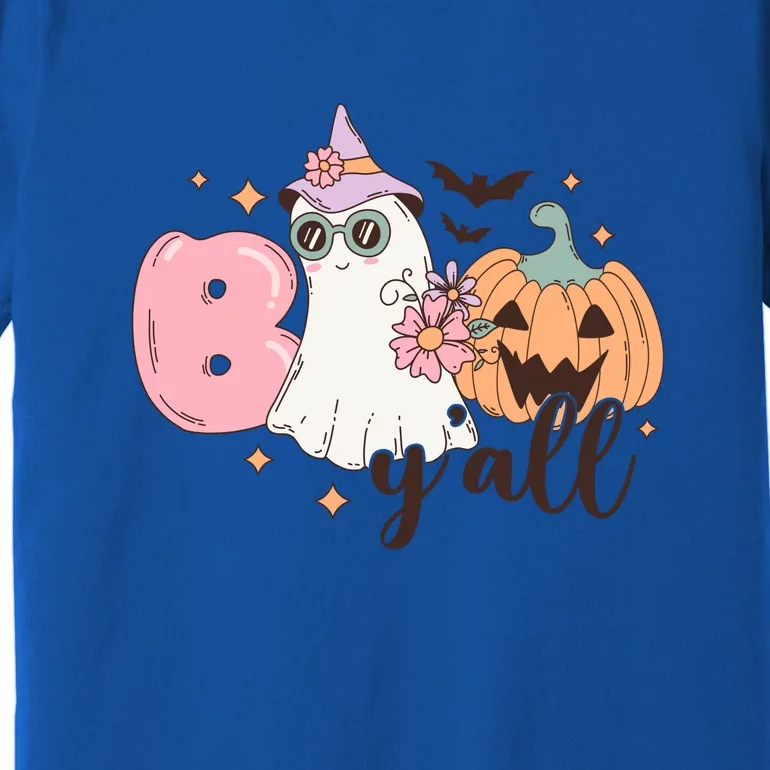 Boo Yall Cute Ghost Spooky Season Funny Halloween Costume Gift Premium T-Shirt