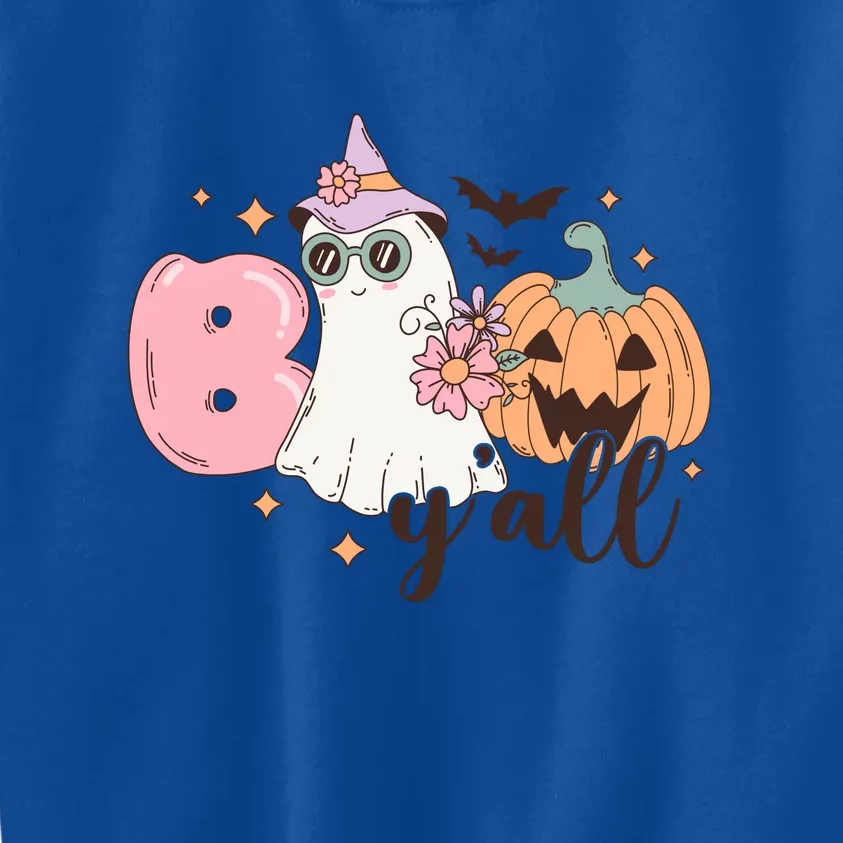 Boo Yall Cute Ghost Spooky Season Funny Halloween Costume Gift Kids Sweatshirt