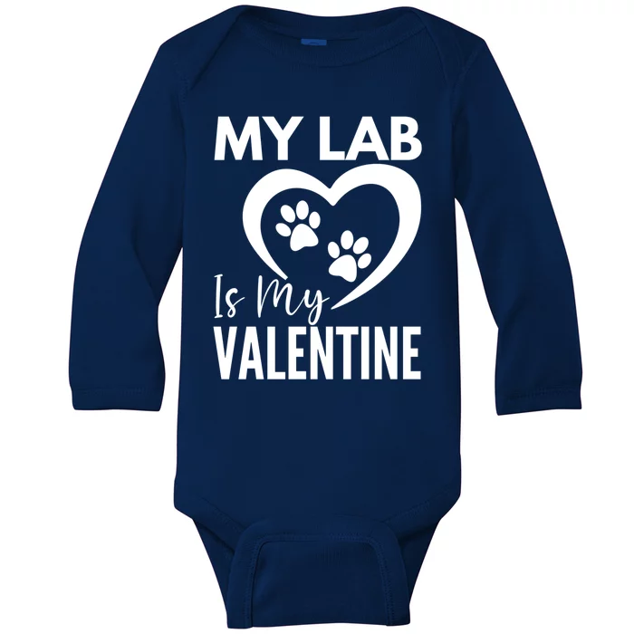 Black Yellow Chocolate Lab Is My Valentine's Day Labrador Gift Baby Long Sleeve Bodysuit