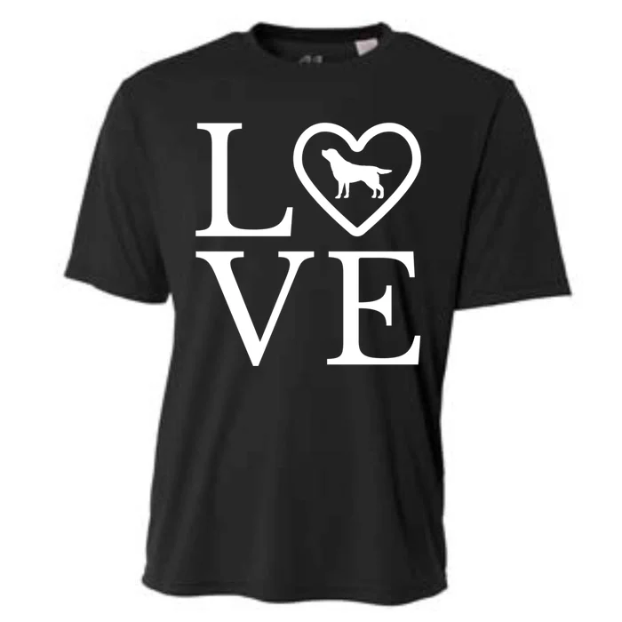 Black Yellow Chocolate Lab Love Valentine's Day Labrador Gift Cooling Performance Crew T-Shirt