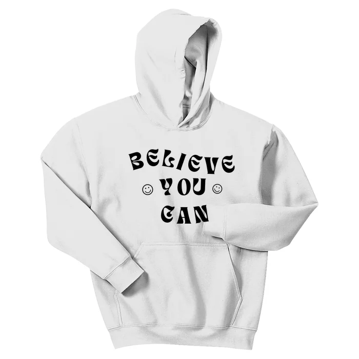 Believe You Can Positive Quote Hippie Retro Kids Hoodie