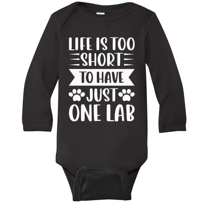 Black Yellow Chocolate Lab Not Just One Labrador Retriever Baby Long Sleeve Bodysuit