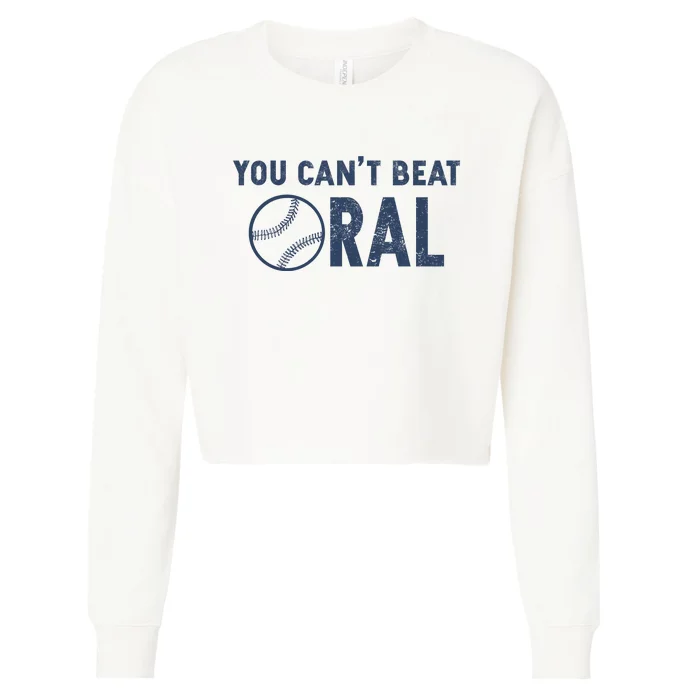 Baseball You Cant Beat Oral Cropped Pullover Crew