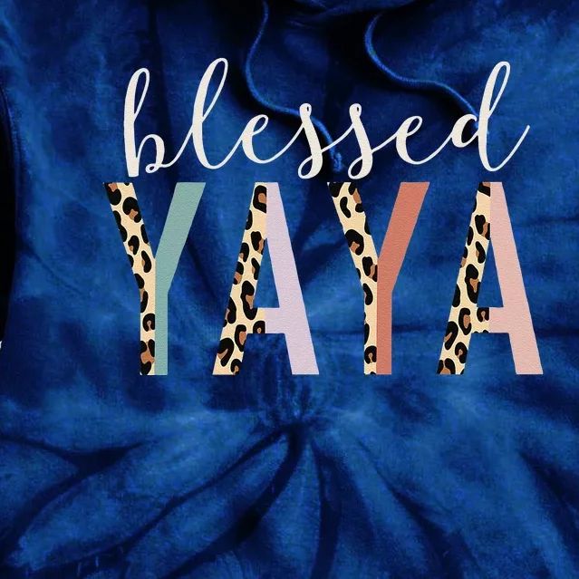 Blessed Yaya Cute Leopard Print Tie Dye Hoodie