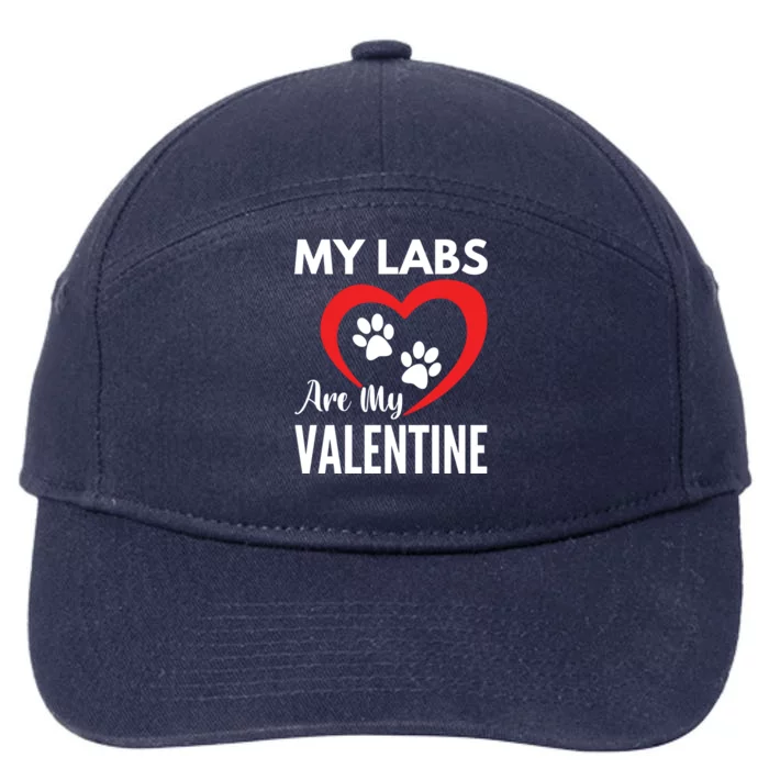 Black Yellow Chocolate Lab Are My Valentine's Day Labrador Great Gift 7-Panel Snapback Hat