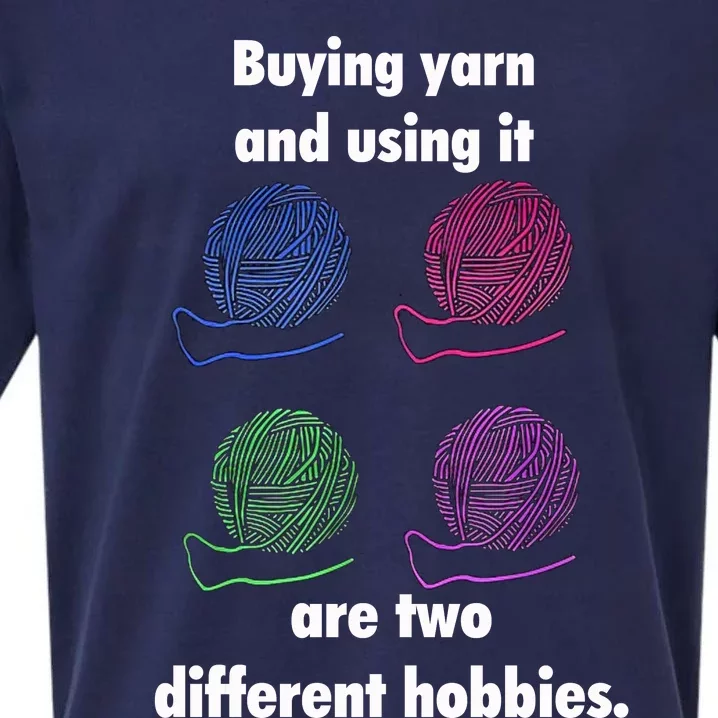 Buying Yarn Different Hobbies Knitting Crochet Funny Gift Sueded Cloud Jersey T-Shirt