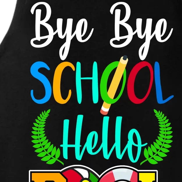 Bye Bye School Hello Pool Ladies Tri-Blend Wicking Tank