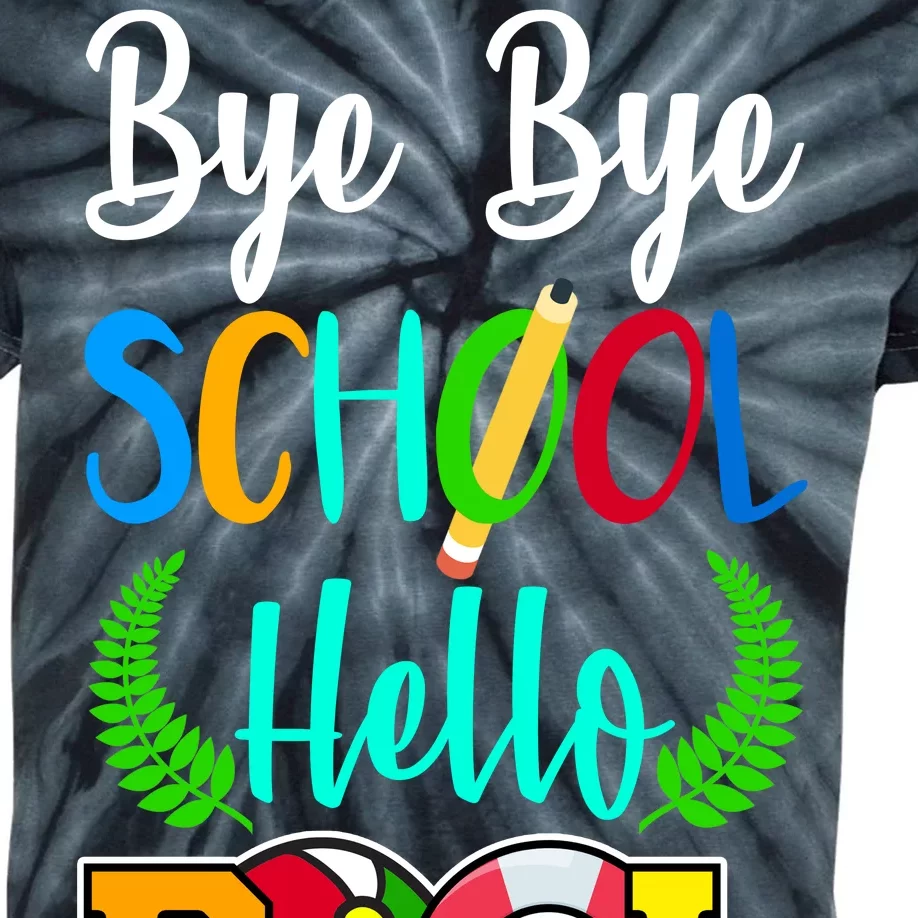 Bye Bye School Hello Pool Kids Tie-Dye T-Shirt