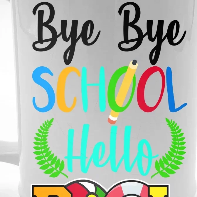 Bye Bye School Hello Pool Front & Back Beer Stein