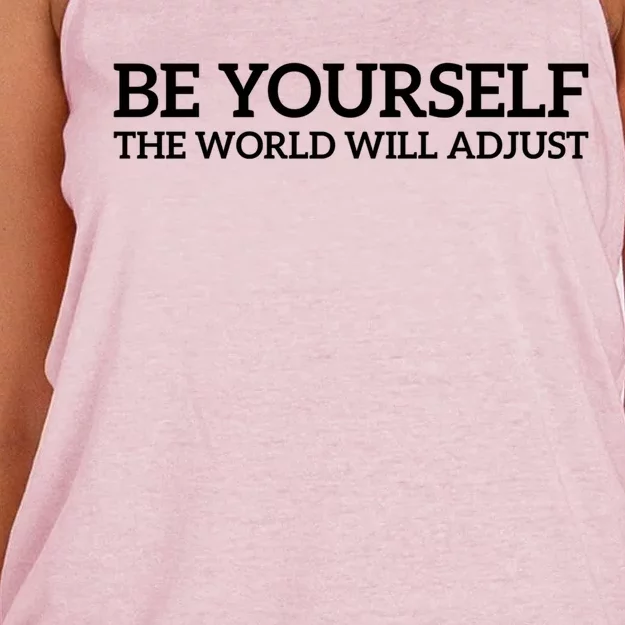 Be Yourself: Embrace Uniqueness Motivation Quote Gift Women's Knotted Racerback Tank