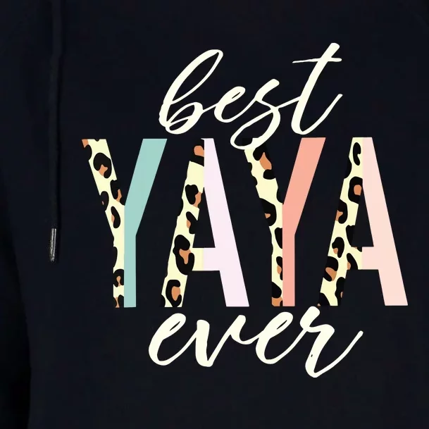 Best Yaya Ever Gifts Leopard Print Mothers Day Womens Funnel Neck Pullover Hood