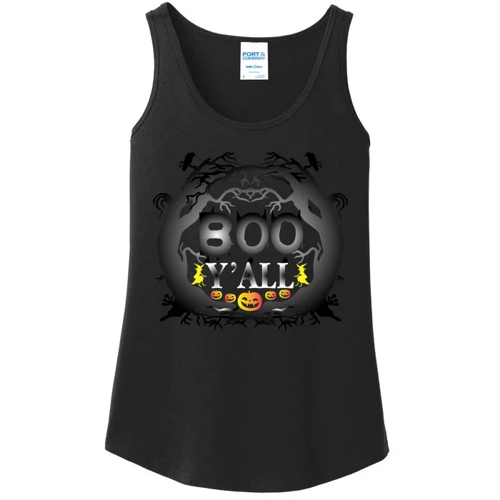 Boo Y'all Funny Halloween Ladies Essential Tank