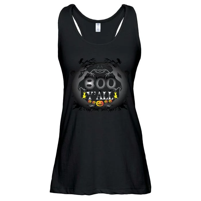 Boo Y'all Funny Halloween Ladies Essential Flowy Tank