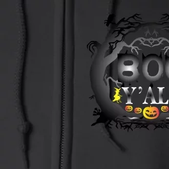 Boo Y'all Funny Halloween Full Zip Hoodie