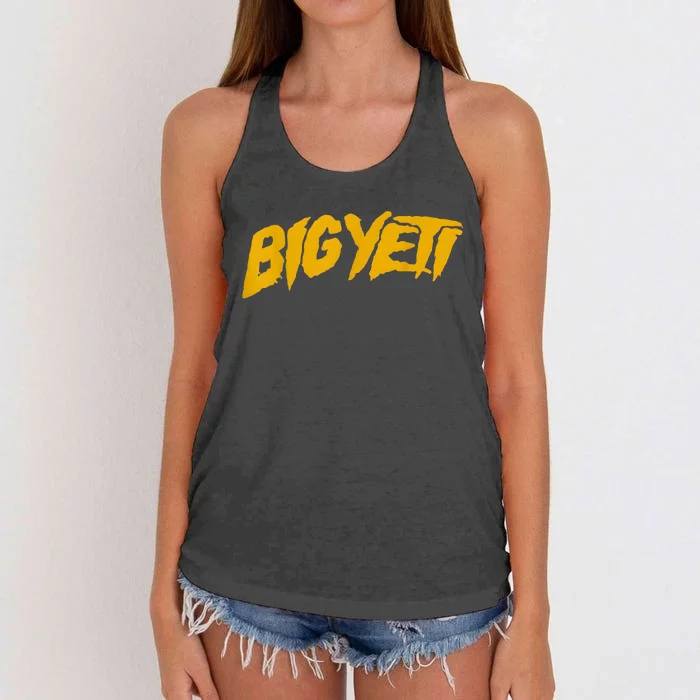 Big Yeti Fans Kelce Funny Text Women's Knotted Racerback Tank