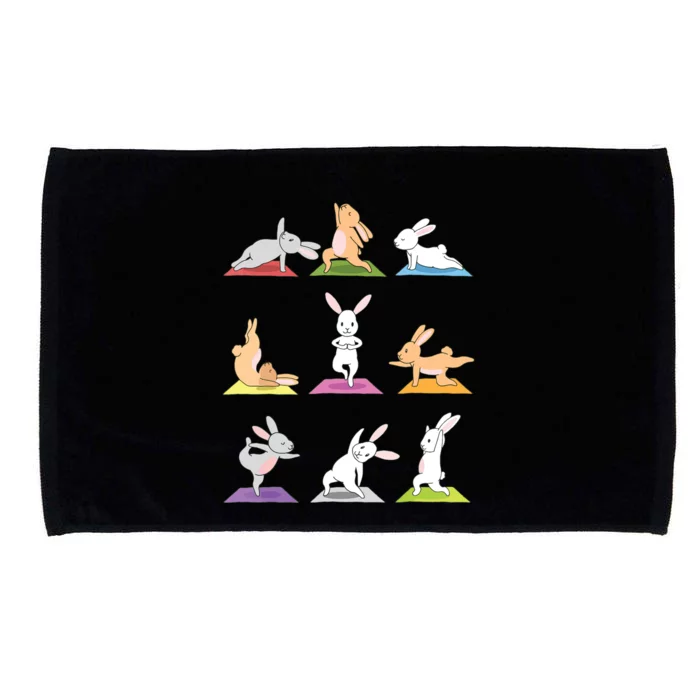 Bunny Yoga Funny Rabbits In Yoga Poses Sports Tee Microfiber Hand Towel