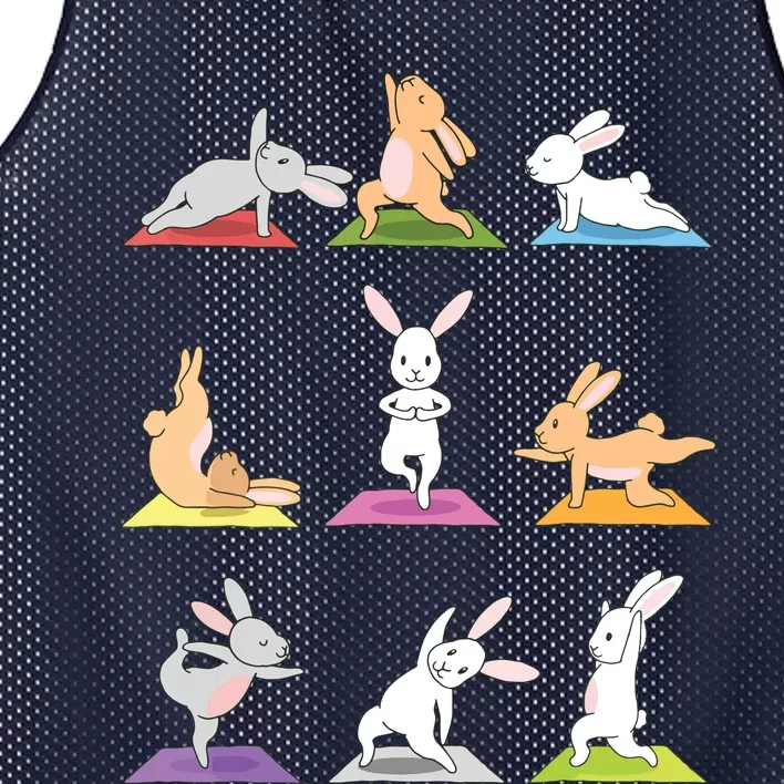 Bunny Yoga Funny Rabbits In Yoga Poses Sports Tee Mesh Reversible Basketball Jersey Tank